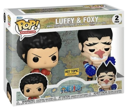 POP ANIMATION ONE PIECE - LUFFY & FOXY 2-PACK (HOT TOPIC)